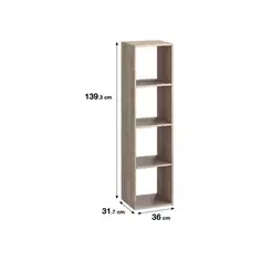 Стеллаж Spaceo KUB 4 секции 36x139x31.5 см ЛДСП цвет дуб