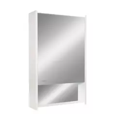 Шкаф зеркальный подвесной Line с LED-подсветкой 60x80 см цвет белый Без бренда