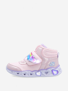 Кроссовки утепленные для девочек Skechers Heart Lights, Розовый