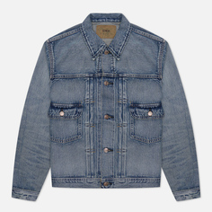 Мужская джинсовая куртка Edwin Kurabo Recycle Denim Red Selvage 14 Oz, цвет голубой