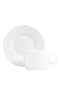 Чашка для завтрака с блюдцем Ecume White Bernardaud