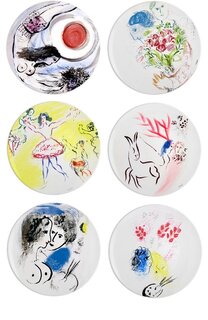 Набор из 6-ти обеденных тарелок Collection Marc Chagall Bernardaud