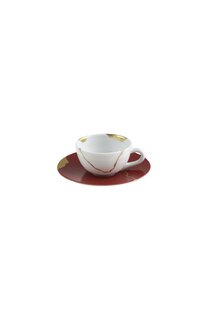 Кофейная чашка с блюдцем Kintsugi Rouge Empereur Bernardaud