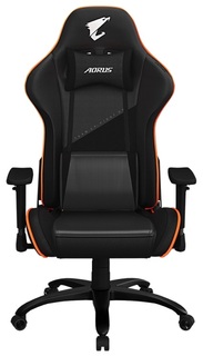 Кресло игровое GIGABYTE AGC310 искусственная кожа, регулировкой высоты, до 150кг, чёрное/оранжевое