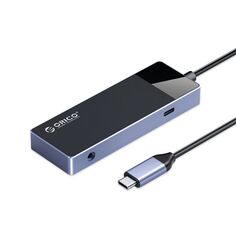 Концентратор Orico ORICO-DM-6P-BK-BP 6 в 1, на 1xPD, 1xHDMI, 3xUSB-A3.0, 1x3,5 мм аудиопорт, черный/серый