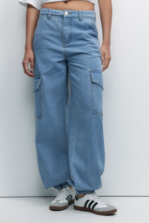 брюки джинсовые женские Джинсы-джоггеры широкие с карманами карго Befree