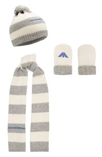 Комплект из шапки с шарфом и варежек Emporio Armani