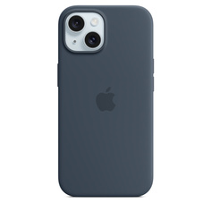 Чехол-накладка Apple MagSafe для iPhone 15, силикон, штормовой синий
