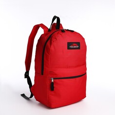 Рюкзак на молнии, наружный карман, цвет красный NO Brand