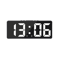 Часы настольные электронные: будильник, термометр, календарь, usb, 15х6.3 см, белые цифры NO Brand