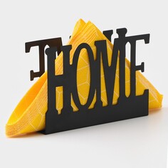 Салфетница доляна home, 15×4×10 см, цвет черный