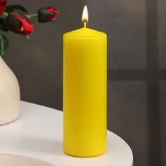Свеча - цилиндр, 5х15 см, желтая лакированная, 14 ч Дарим Красиво