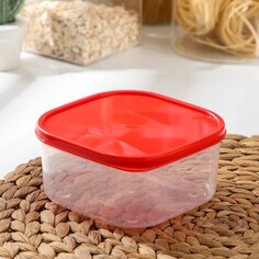 Контейнер квадратный доляна, пищевой, 700 мл, цвет красный