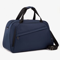 Сумка дорожная на молнии, 2 наружных кармана, держатель для чемодана, длинный ремень, цвет синий NO Brand