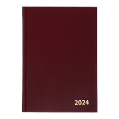 Ежедневник датированный 2024 года а5 168 листов, бумвинил, бордо Calligrata