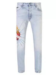 Джинсы Slim Fit с принтом Palm Angels
