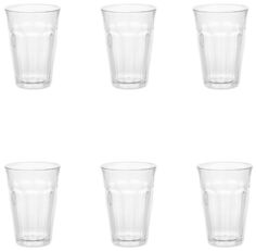 Набор стаканов французских PICARDIE прозрачные 6шт 360мл высокие DURALEX 1029AB06D0111