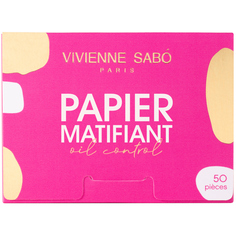 Матирующие салфетки Vivienne Sabo Papier Matifiant, моментальное удаление жирного блеска, прозрачно-розоватые, 50шт.