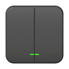 Выключатель 2-клавишный подсвет. Антрац. Schneider Electric