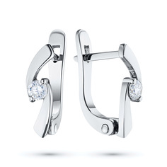 Серьги из серебра с бриллиантами э0601сг05157200 ЭПЛ Даймонд