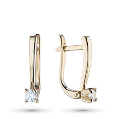 Серьги из желтого золота э0312сг09200227_white ЭПЛ Даймонд