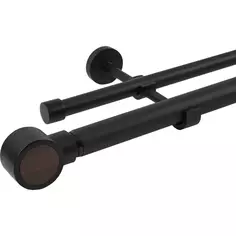 Карниз двухрядный Koky 200-360 см алюминий цвет черный Inspire