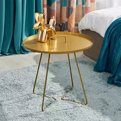 Кофейный столик круглый 45x45 см золотой Sheffilton