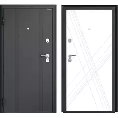 Дверь входная металлическая Оптим 88x205 см левая цвет белая графика Doorhan