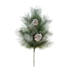 Новогоднее украшение Ветка с шишками заснеженная В260-8 60x39 см цвет зеленый Beatrees