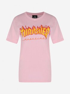 Футболка женская Thrasher Flame Logo, Розовый