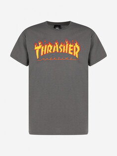 Футболка мужская Thrasher Flame Logo, Серый