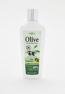 Кондиционер для волос HerbOlive OLIVE OIL & ALOE VERA, с оливковым маслом и алоэ вера, для нормальных и жирных волос, 200 мл