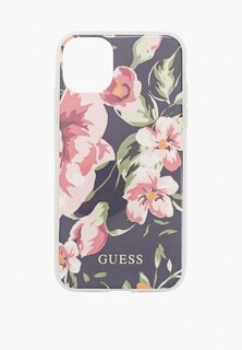 Чехол для iPhone Guess 11, Flower TPU/PC Shiny N.3 Navy