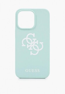 Чехол для iPhone Guess 13 Pro, Liquid silicone 4G Big logo Hard Blue