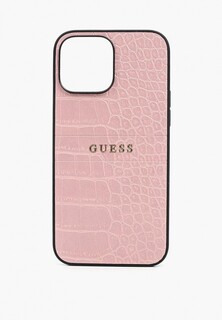 Чехол для iPhone Guess 13 Pro Max, PU Croco with metal logo Pink
