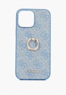 Чехол для iPhone Guess 13 Pro Max, PU 4G + Ring Hard Blue