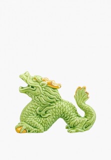 Фигурка декоративная Elan Gallery Китайский дракон, зеленая с золотом, 12х5х9 см