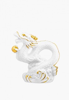 Фигурка декоративная Elan Gallery Китайский дракон, белая с золотом 10х5х10,5 см