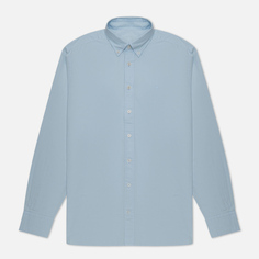 Мужская рубашка Hackett Garment Dyed Oxford Slim Fit Logo, цвет голубой