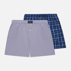 Комплект мужских трусов Hackett Ben Check Boxer 2-Pack, цвет синий, размер XL