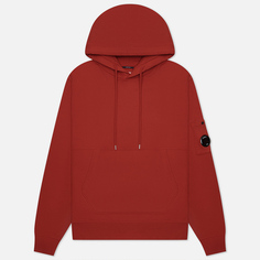 Мужская толстовка C.P. Company Brushed & Emerized Diagonal Fleece Lens Hoodie Resist Dyed, цвет красный