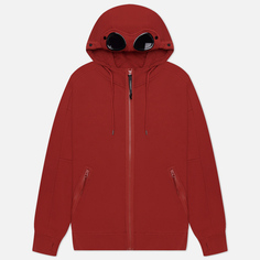 Мужская толстовка C.P. Company Diagonal Raised Fleece Zipped Goggle Hoodie, цвет красный