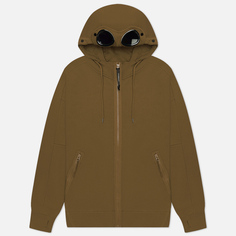 Мужская толстовка C.P. Company Diagonal Raised Fleece Zipped Goggle Hoodie, цвет оливковый