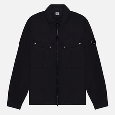 Мужская куртка ветровка C.P. Company Flatt Nylon Zipped, цвет чёрный