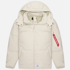 Мужской пуховик Alpha Industries Puffer Parka, цвет бежевый, размер S