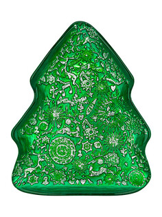 Блюдо Elan Gallery Елочка 24x19x2.5cm Green-Silver 120826