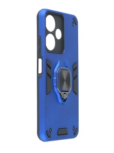 Чехол DF для Infinix Hot 30i с магнитом и кольцом Dark Blue inArmor-06