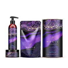 Наборы для ухода за телом PURE BASES SPA Бокс подарочный magic ether vetiver patchouly moschu шампунь,скраб,мусс