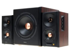 Компьютерная акустика 2.0 Edifier S360DB Brown 2 сат. + сабвуфер,150W RMS, 40-20000Гц, дерево, беспроводной пульт ДУ, беспроводной сабвуфер, BT aptX