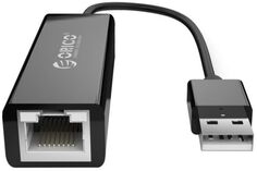 Адаптер Orico ORICO-UTK-U2-BK-BP USB-A 2.0(m)/RJ45(f), черный